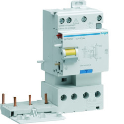 Bloc dif 2xsort.3P+N 25A 300mA - BLOCS DIFFERENTIELS HAGER BFC925F 