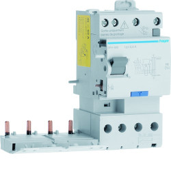 Bloc différentiel double sortie 4P 63A 300mA type haute immunité 50/60Hz - HAGER BFH866 