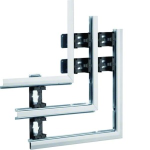 Angle plat pour BKIS épais 25mm double hauteur acier RAL 9016 Pure - HAGER BKIS251305D9016 