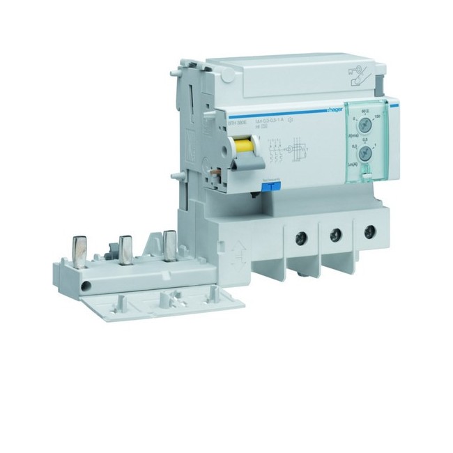 Bloc dif 3P 125A réglable AC - BLOCS DIFFERENTIELS  HAGER BTC380E 
