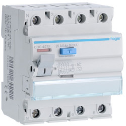 Inter dif 4P 25A 30mA AC 60Hz - INTER. DIFF. TETRA. HAGER CDC427F 