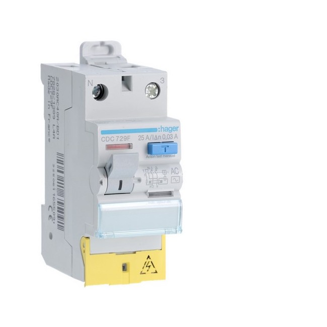 ID 2P 25A 30mA AC bor dec 60Hz - INTER DIFF BIPOLAIR  HAGER CDC729F 