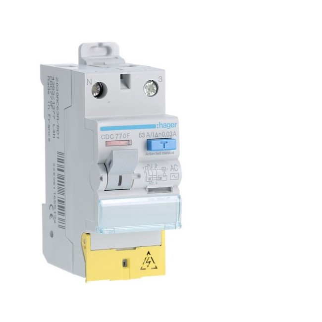 ID 2P 63A 30mA AC bor dec 60Hz - INTER DIFF BIPOLAIR  HAGER CDC770F 