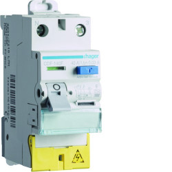 Inter diff 1P+N 40A 30mA type F Bornes décalées - HAGER CDF140F 