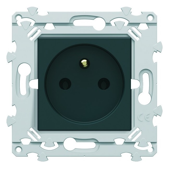 Prise 2P+T SansVis anthracite - HAGER WE100A 