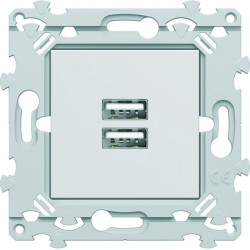 Chargeur double USB A+A blanc essensya - HAGER WE112 