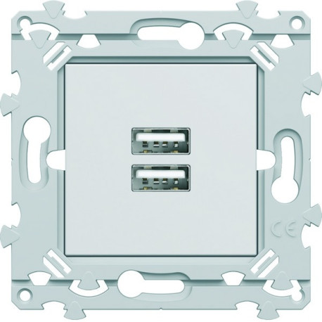 Chargeur double USB A+A blanc essensya - HAGER WE112 