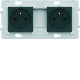 Prise double 2P+T anthracite - HAGER WE122A