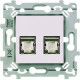 RJ45 essensya CAT.6A STP double Gr.3TV Pure - HAGER WE229