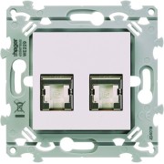 RJ45 essensya CAT.6A STP double Gr.3TV Pure - HAGER WE229 