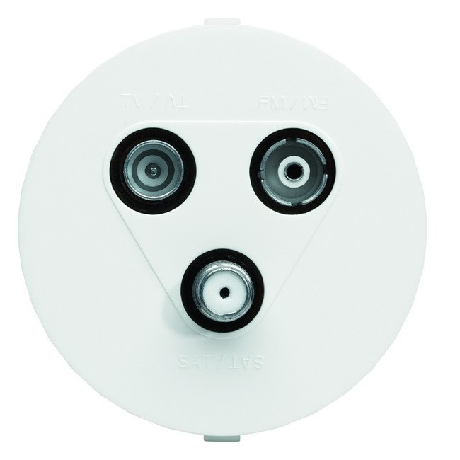 ateha Prise TV + FM + SAT 1 câble associable - HAGER WJA256B 