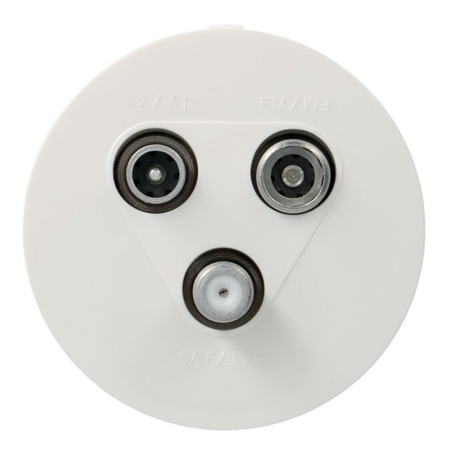 ateha Prise TV + FM + SAT 2 câbles associable - HAGER WJA257B 