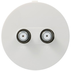 ateha Prise TV double type F associable pour réseaux câblés - HAGER WJA258B 