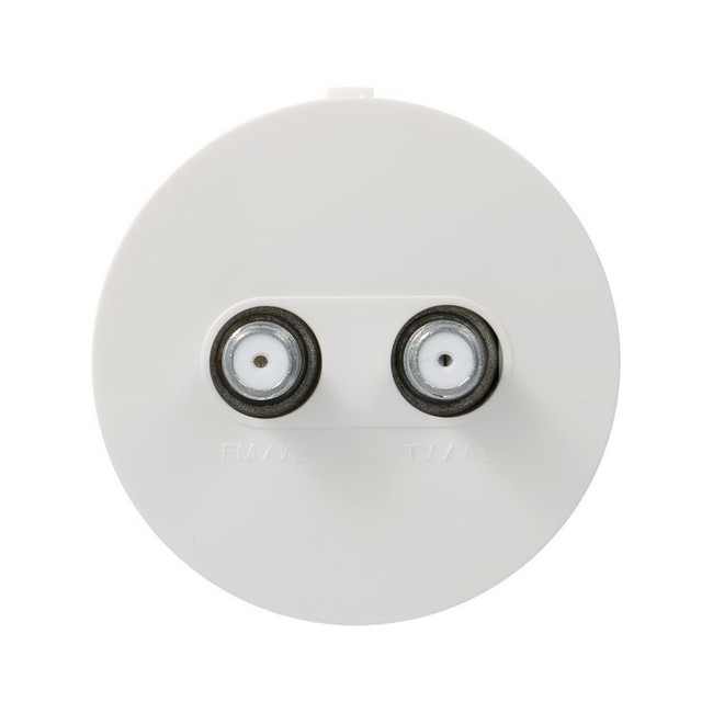 ateha Prise TV double type F  associable pour réseaux câblés - HAGER WJA258B 