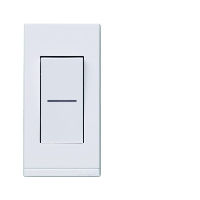 ateha interrupteur interBP étroit lumineux va-et-vient ou poussoir complet - HAGER WJC013B 