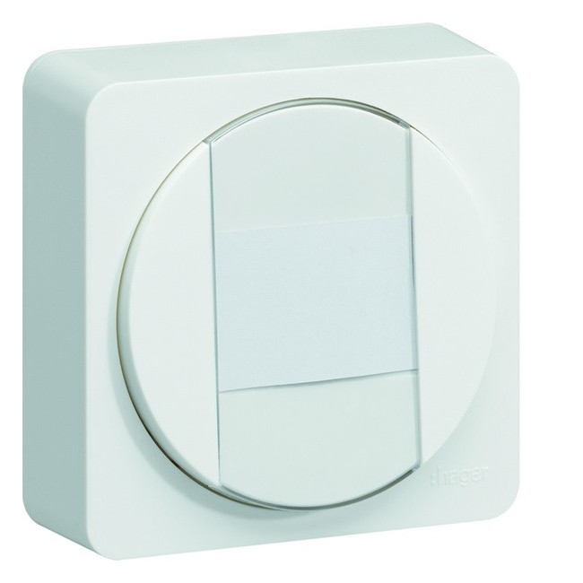 ateha Interrupteur ou poussoir à fermeture porte-étiquette complet - HAGER WJC025B 