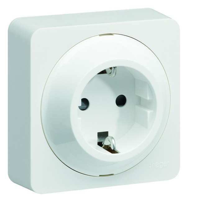 ateha Prise Schuko complet - HAGER WJC160B 