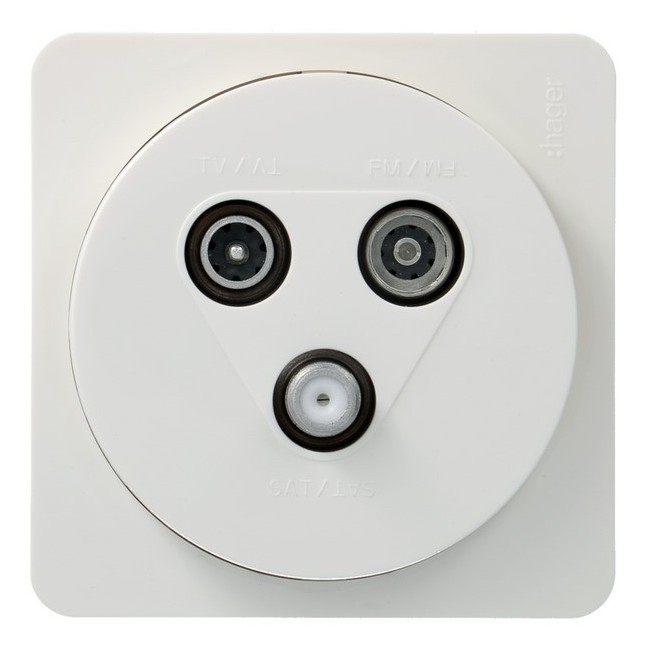 ateha prise TV FM SAT  2 câble complet - HAGER WJC257B 