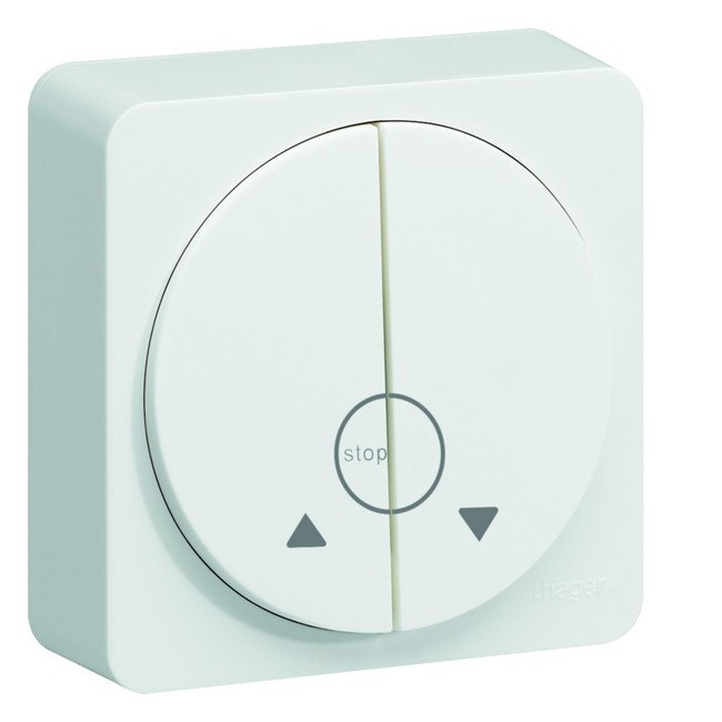 ateha bouton poussoir  volet-roulant complet - HAGER WJC301B 