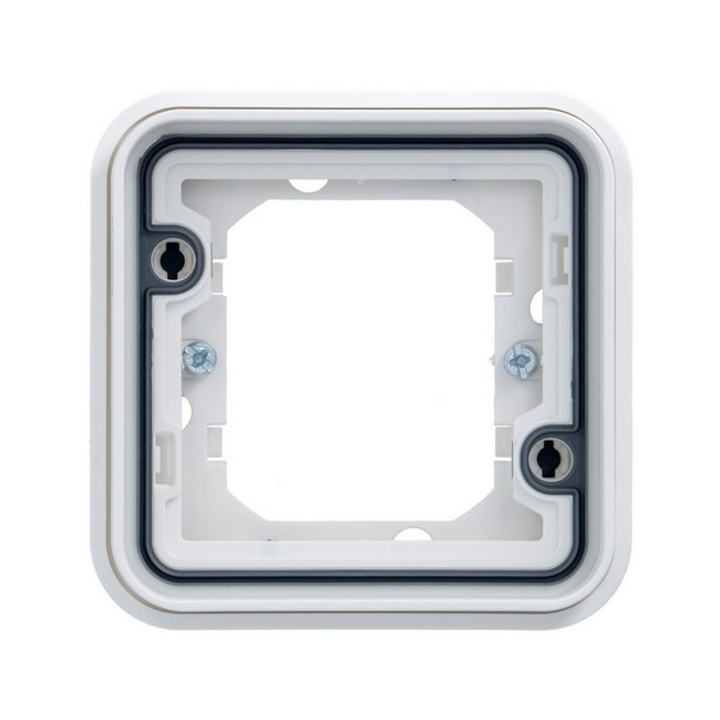 cubyko Support d'encastrement simple associable à griffes blanc IP55 - HAGER WNA401BG 