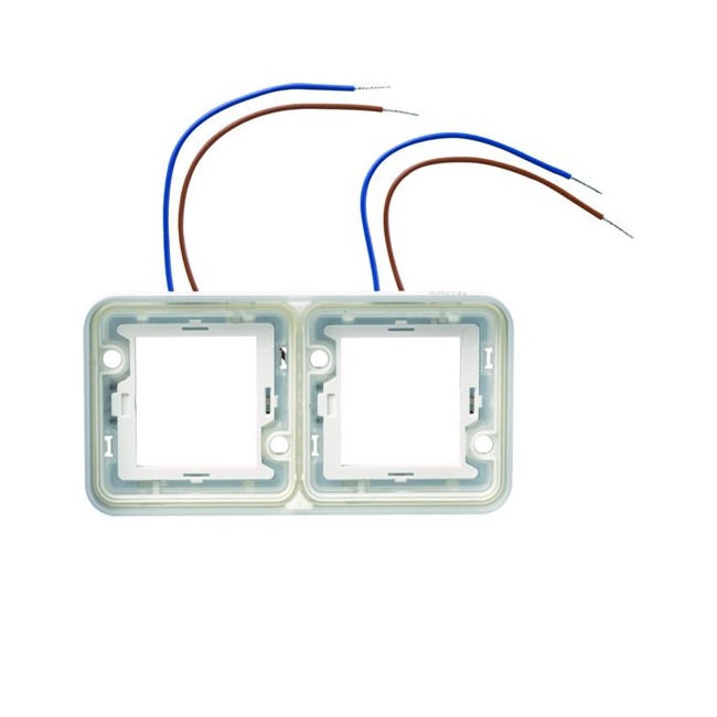 cubyko collerette double lumineuse à LED blanches 230V horizontale - HAGER WNA710 