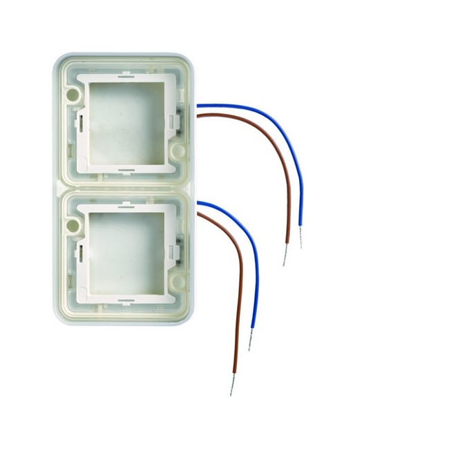 cubyko collerette double lumineuse à LED bleues 230V verticale  - HAGER WNA712 
