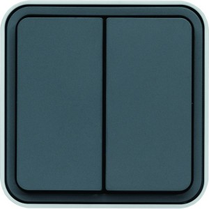 cubyko leaf double va-et-vient saillie gris IP55 - HAGER WNC040EC 