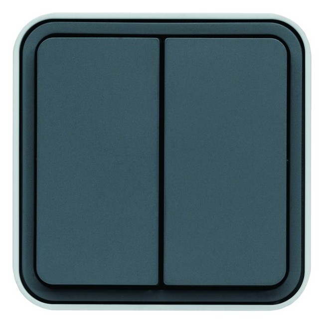 cubyko leaf double va-et-vient saillie gris IP55 - HAGER WNC040EC 