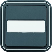 cubyko Poussoir porte-étiquette 1F encastré à griffes gris IP55 - HAGER WNE025G 