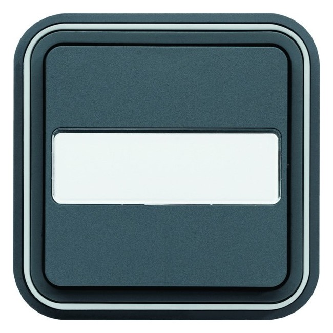 cubyko Poussoir porte-étiquette 1F encastré à griffes gris IP55 - HAGER WNE025G 