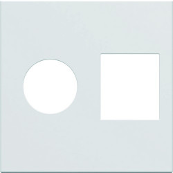 Enjoliveur prise TV+RJ45 gallery 2 modules pure - HAGER WXD240B 