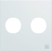 Enjoliveur prise double F 2M gallery antibactérien - HAGER WXD259H 