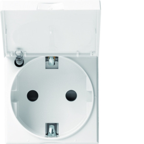 PC Schuko couvercle 2P+T pure - APPAREILLAGE MURAL GALLERY HAGER WXF165B 