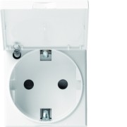 PC Schuko couvercle 2P+T pure - APPAREILLAGE MURAL GALLERY HAGER WXF165B 