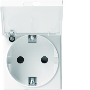 PC Schuko couvercle 2P+T pure - APPAREILLAGE MURAL GALLERY HAGER WXF165B 