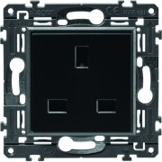 Prise de courant gallery 2P+T standard britannique night, livrée avec support - HAGER WXF191N 