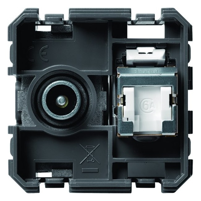 TV+RJ prise gallery 2 modules - HAGER WXF240 