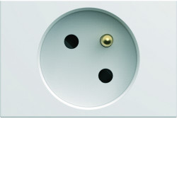 Prise de courant speciale goulotte gallery 2P+T 16A pure carton de 50 - HAGER WXF421B50 