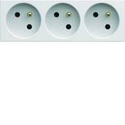 Prise de courant triple speciale goulotte gallery 2P+T 16A pure carton de 50 - HAGER WXF423B50 