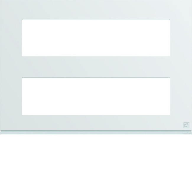 Plaque gallery plastique injecté 8 modules + 8 modules pure antibacterien - HAGER WXP9996 