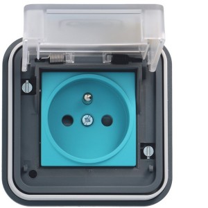 Witty IP55 3KW 2P+T M2+ encas. - COFFRET DISTRIBUTION BORNES CHARGE VE HAGER XEV081 