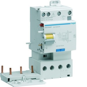 Bloc dif 2xsort.3P+N 40A 30mA - BLOCS DIFFERENTIELS  HAGER BDC940F 