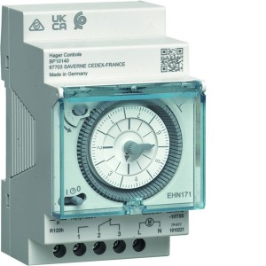 Interrupteur horaire électromécanique 1 voie sur 7 jours avec réserve - HAGER EHN171 