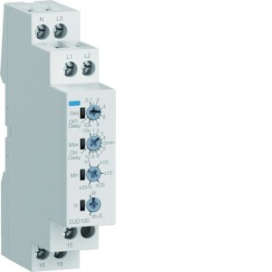 Relais de contrôle temporisé tension et phase 1P+N/3P(N) 1 contact inverseur - HAGER EUD100 