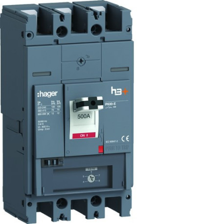 Disjoncteur h3+ P630 MAG 3x500A 70kA - HAGER HEW500BR 