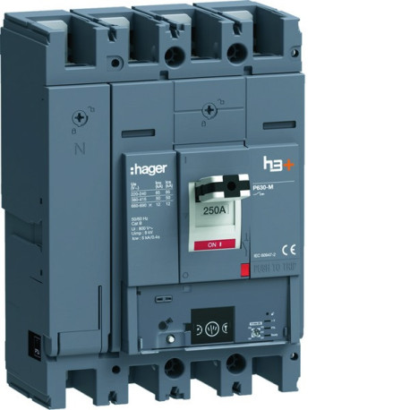 Disjoncteur h3+ P630 Energy 4x250A 50kA - HAGER HMW251NR 