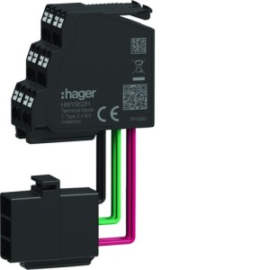 Connecteur d'auxiliaire type C 2*6/3 pour ZSI, OAC (pièce détachée) - HAGER HWY952HSA 