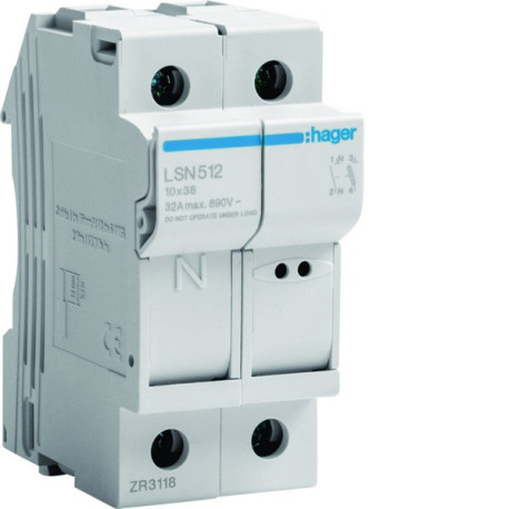 CC 1P+N 32A 690V L38 2M -   HAGER LSN512 