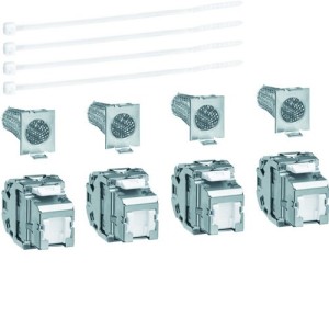 4 con. RJ45 cat.6a pr Gr3TV - SYSTEMES VDI  HAGER TN008 