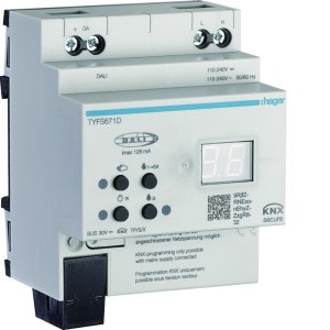 Passerelle 1 canal KNX/DALI2 ETS only + balance des blancs - HAGER TYFS671D 